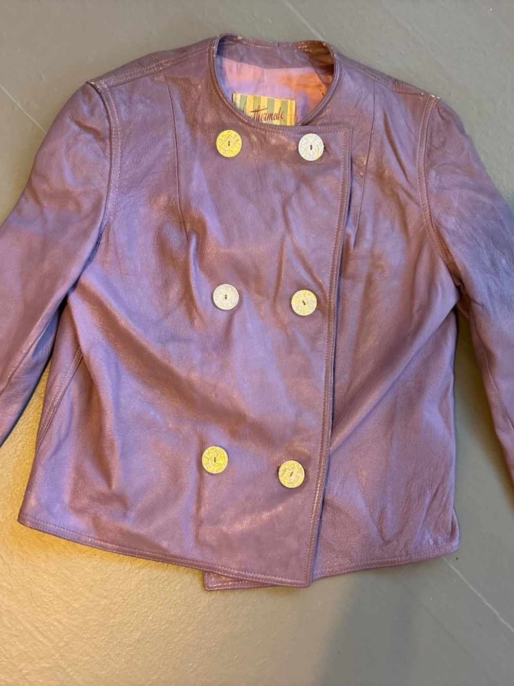 Vintage Purple Leather Jacket.
